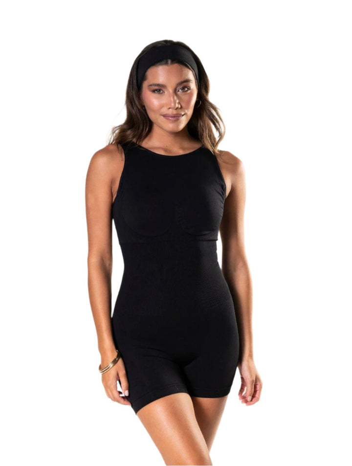 Bodysuit met ronde hals en lage rug